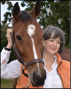 Woman with horse's face over shoulder